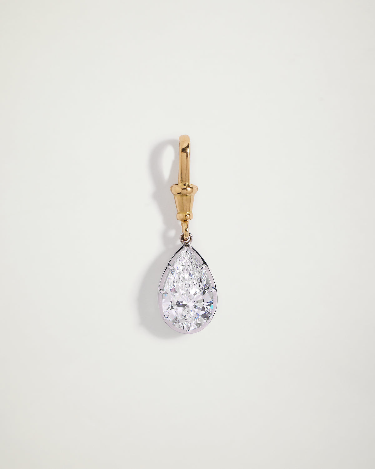 Victorian Inspired Pear Diamond Swivel Pendant, 6ct, YG