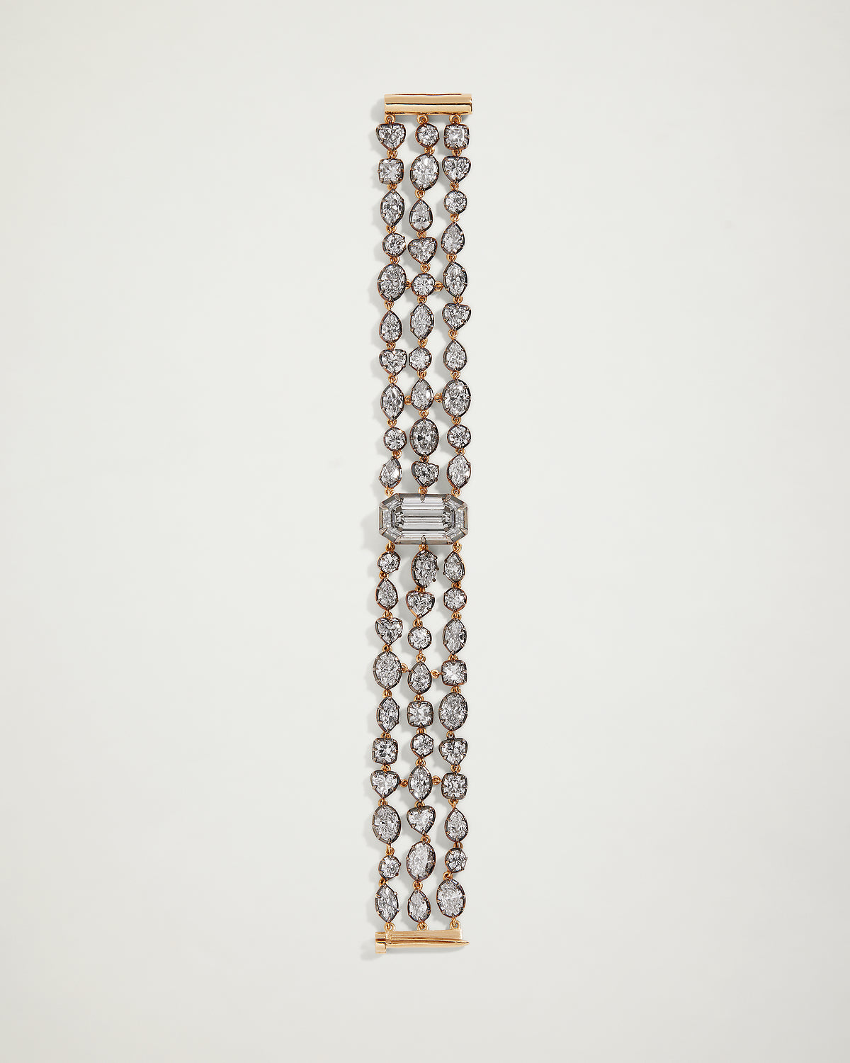 Victorian Inspired, Old European Cut Diamond Triple Bracelet