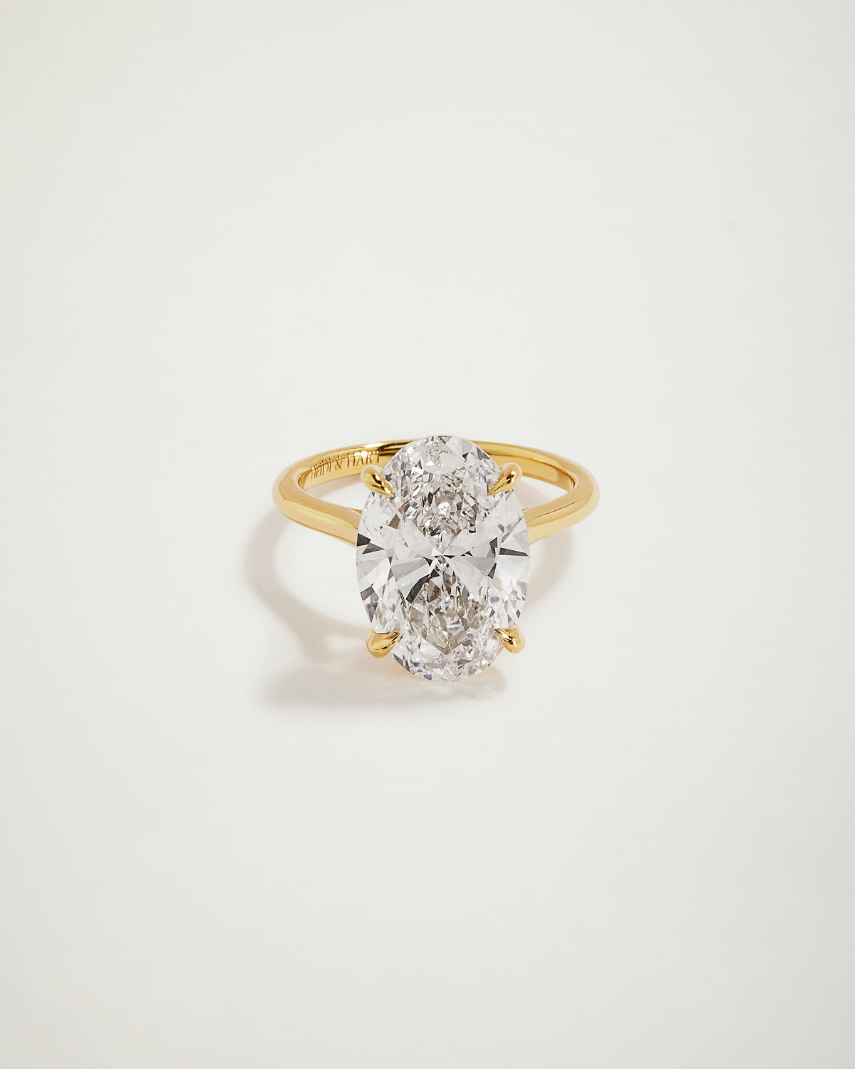 “My LOVE” Oval Diamond Engagement Ring, YG
