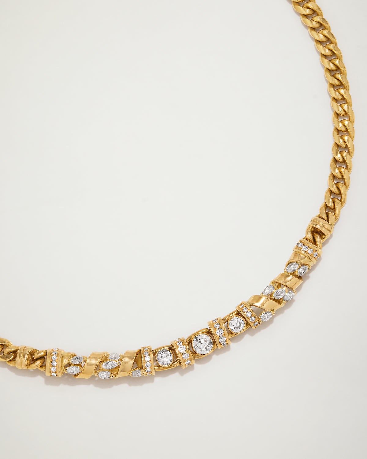 Heidi’s Heritage Diamond Ribbon Necklace, YG