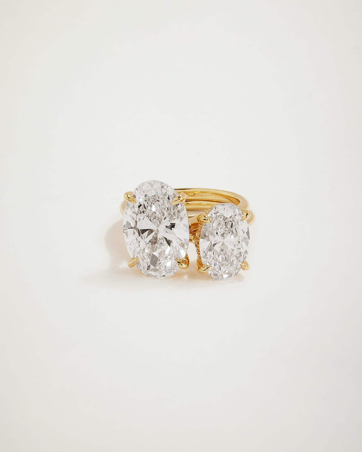 “My Love” Oval Diamond Engagement Ring with Diamond Halo, YG