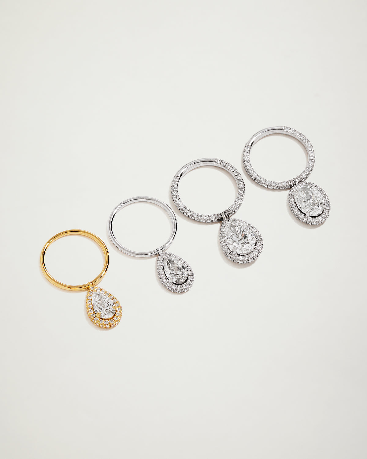 Encrusted Oval Flip Ring, WG