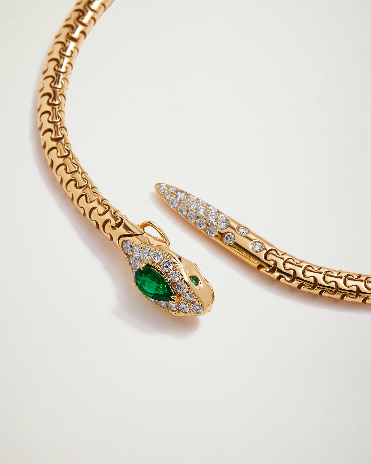 Snake Emerald & Diamond Petite Bracelet