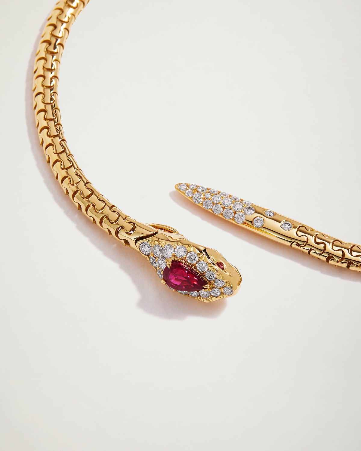 Snake Ruby & Diamond Petite Bracelet