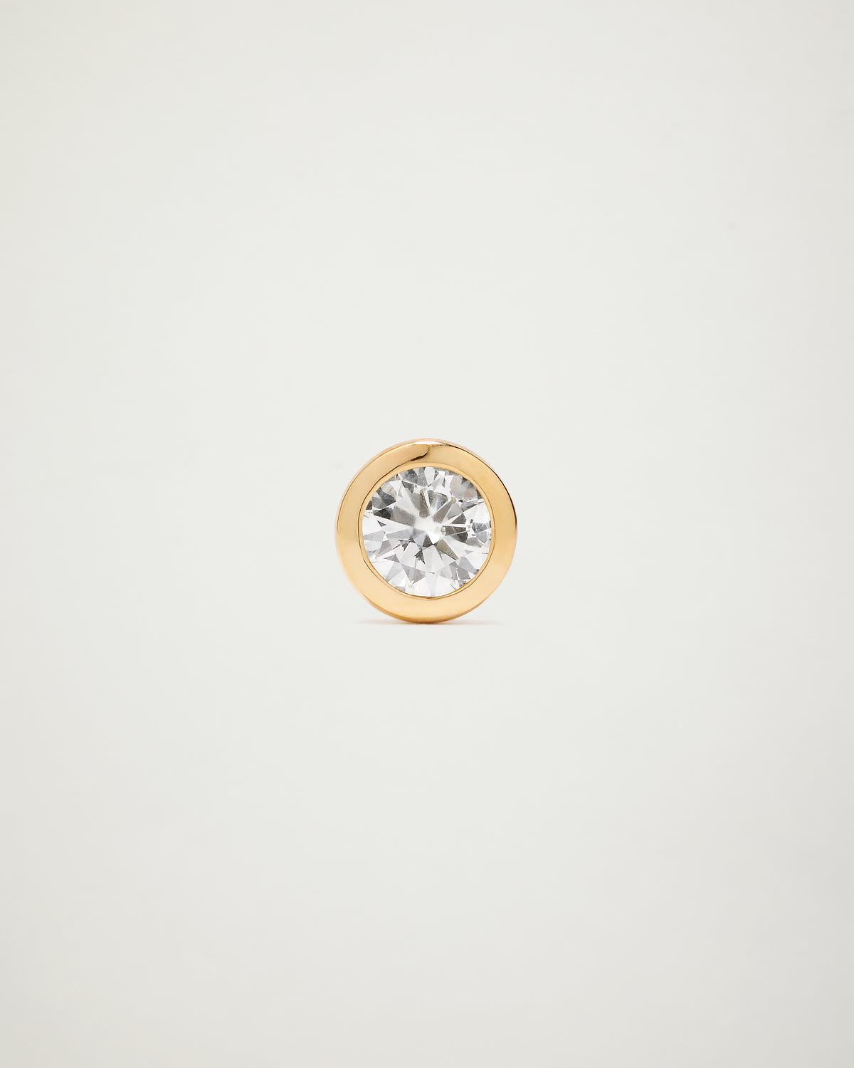 "My Love" Round Diamond Bezel Set Stud, 1ct, YG