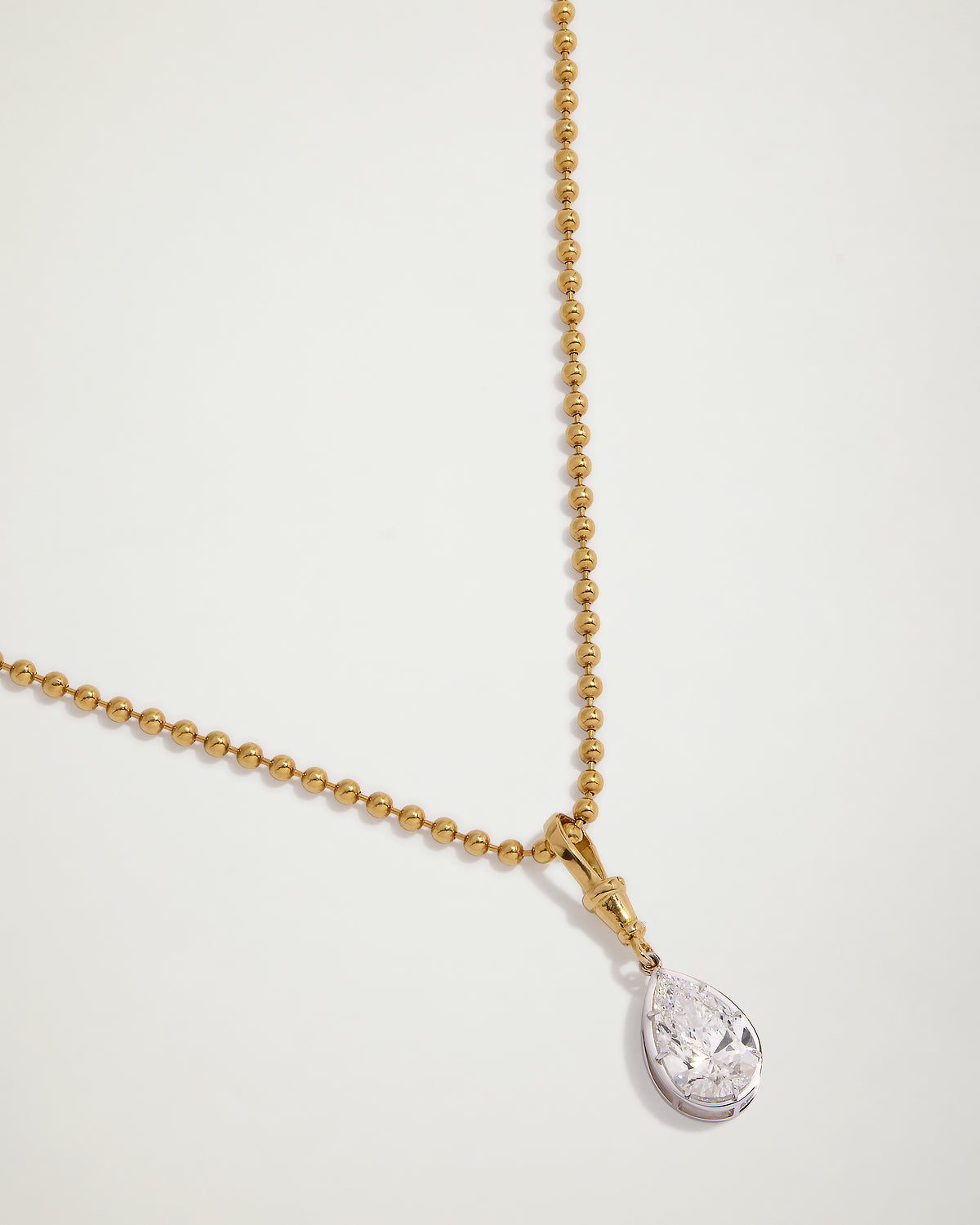 Victorian Inspired Pear Diamond Swivel Pendant, 6ct, YG