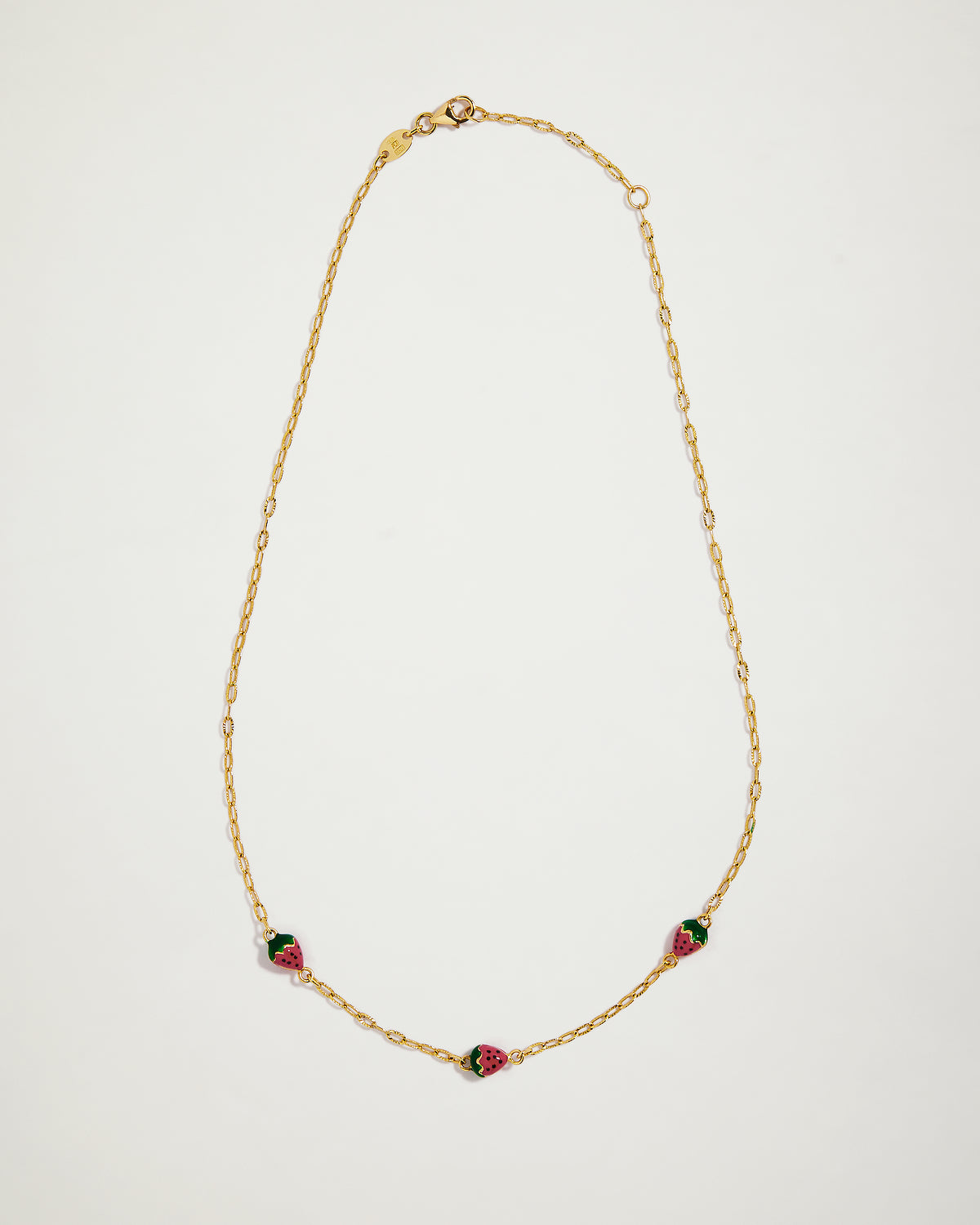 Strawberry Charm Necklace, YG