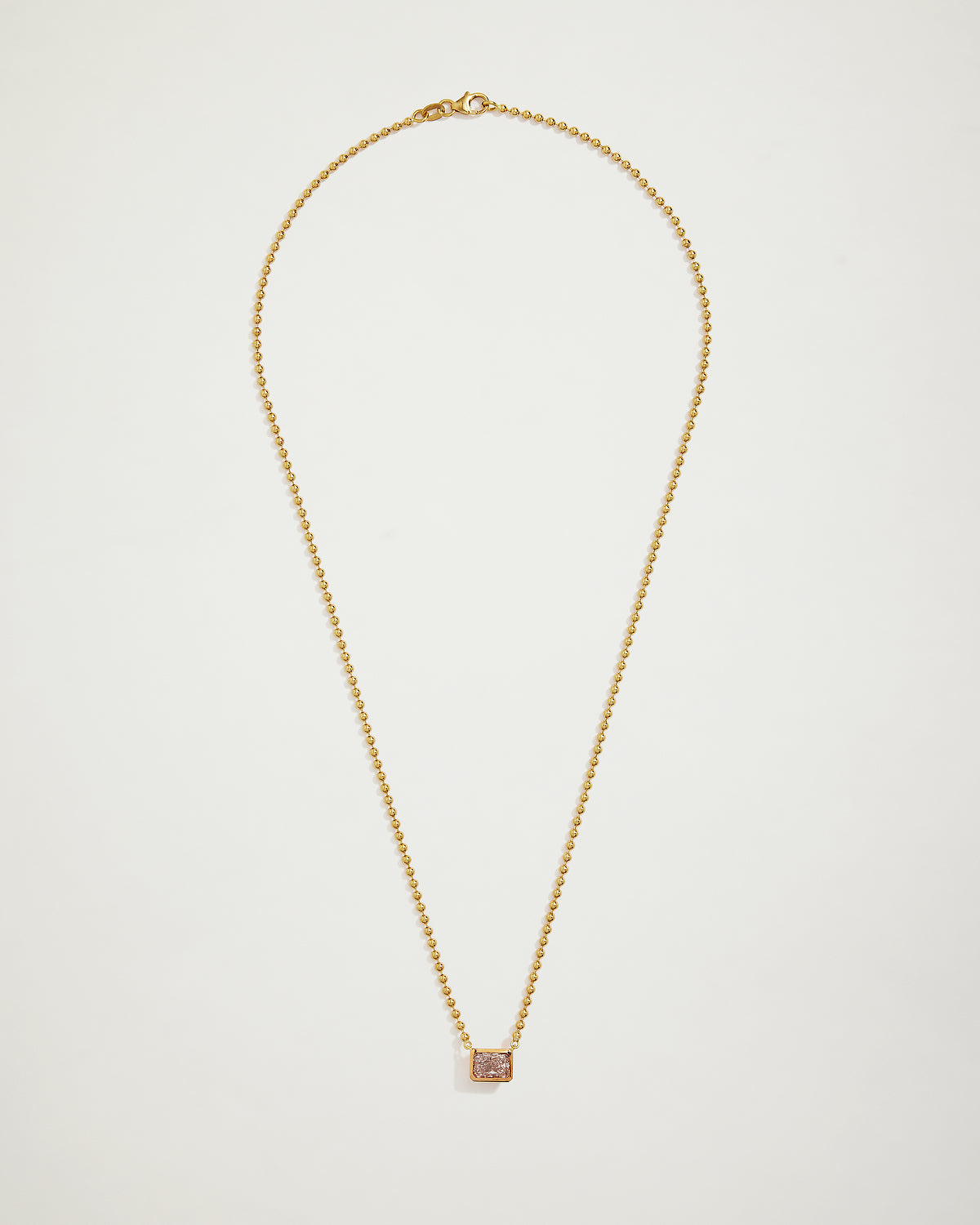 "My Love" Radiant Cut Pink Diamond Necklace, 1.5ct, YG