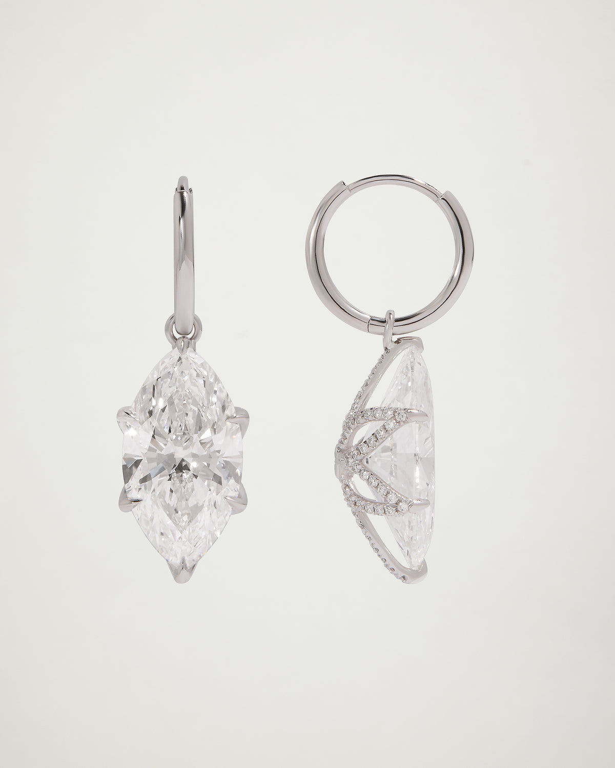 The Rose Lily Marquise Diamond Earrings, WG