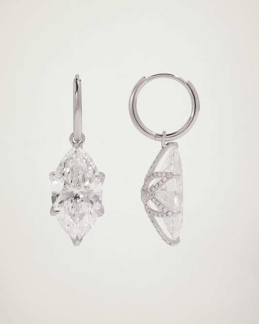 The Rose Lily Marquise Diamond Earrings, WG