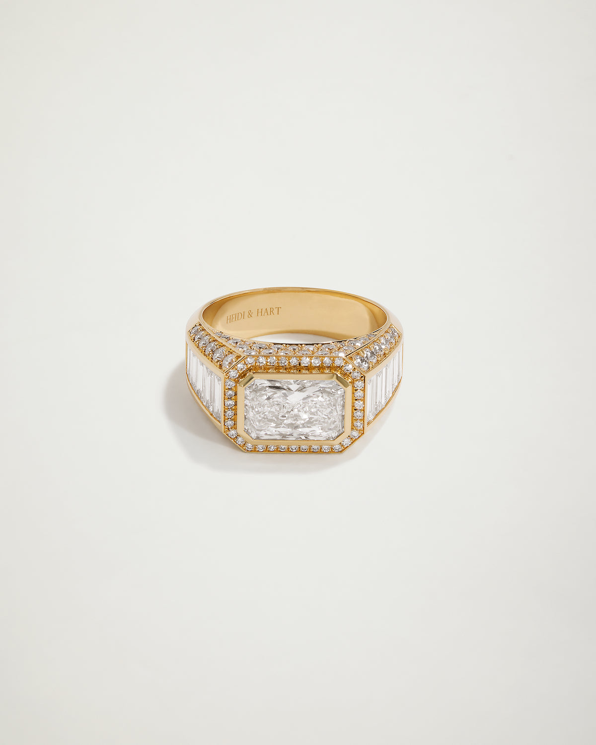 Symphony Soul Mate Radiant Diamond Ring, with Baguettes, YG