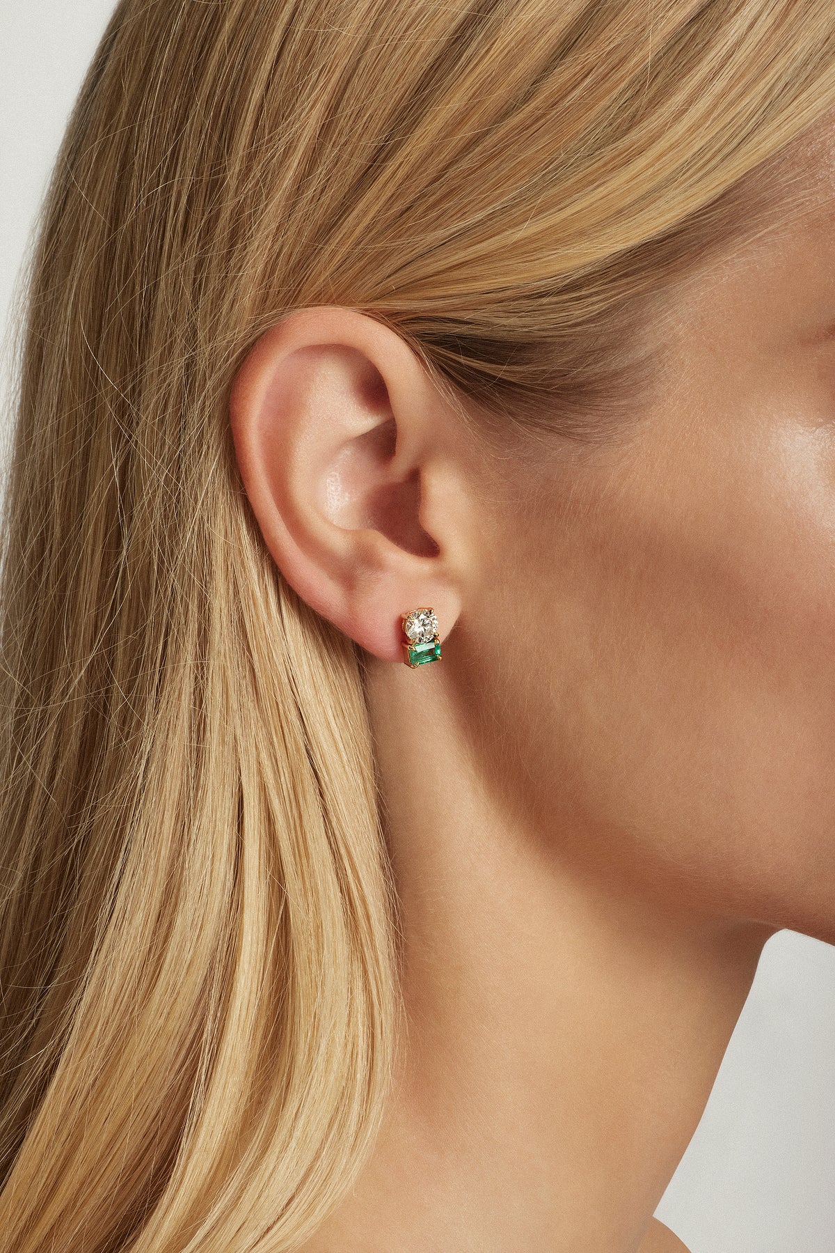 My Love, Toi Et Moi Emerald and Diamond Earrings