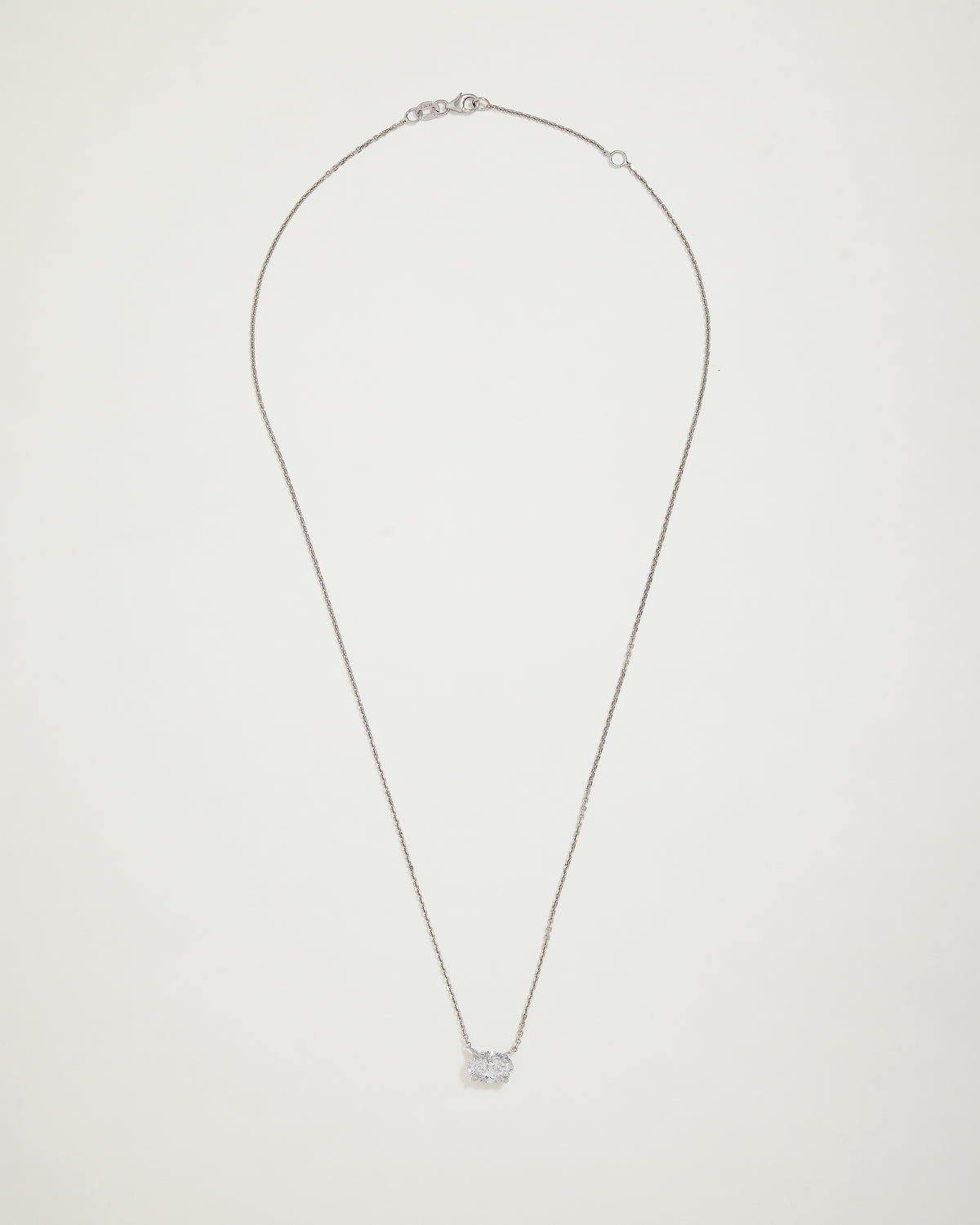 My Love, Oval Solitaire Diamond Necklace, WG