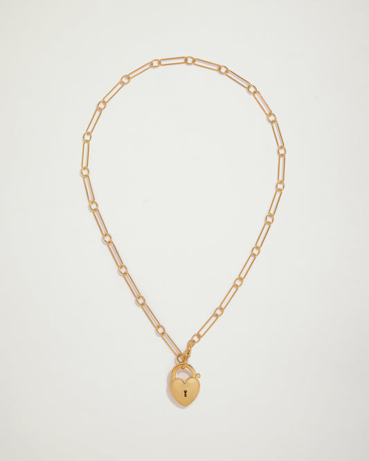 Signature Stack Petite Paperclip Figaro Necklace, YG