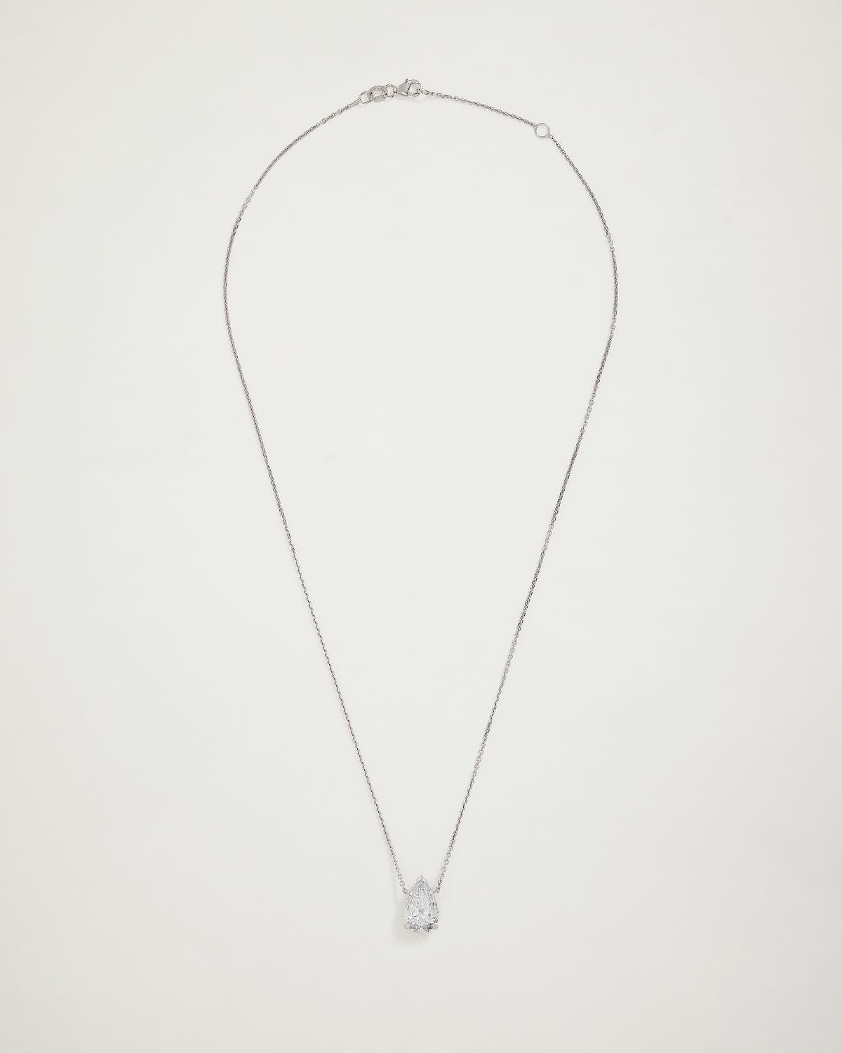 My Love Pear Solitaire Diamond Necklace, WG