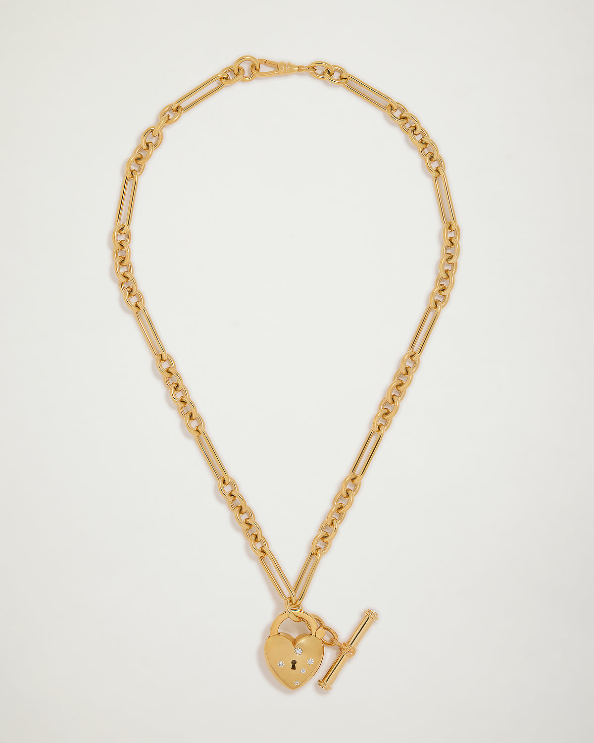 The Signature Stack Heirloom Paperclip Figaro Necklace, YG