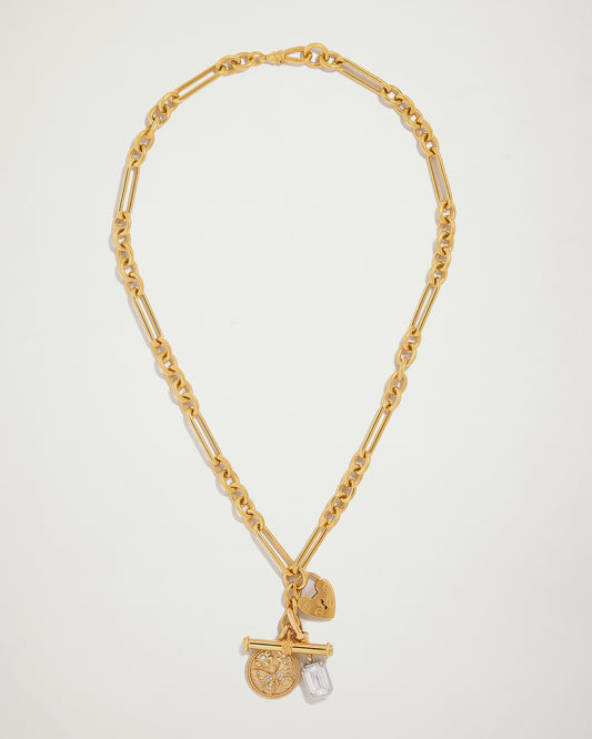 The Signature Stack Medium Paperclip Figaro Necklace, YG