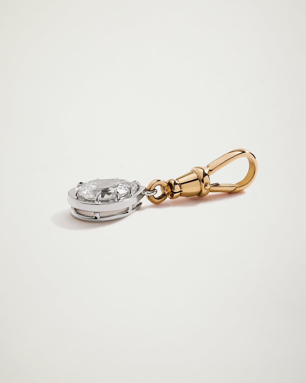 Victorian Inspired Pear Diamond Swivel Pendant, 2.18ct, YG