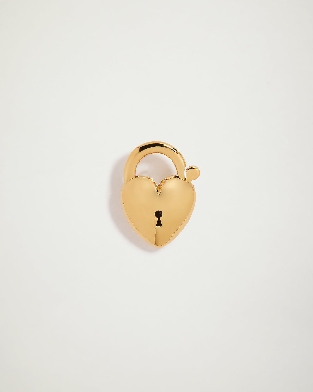 The Paperclip Plus One with Small Puffy Heart Locket, YG