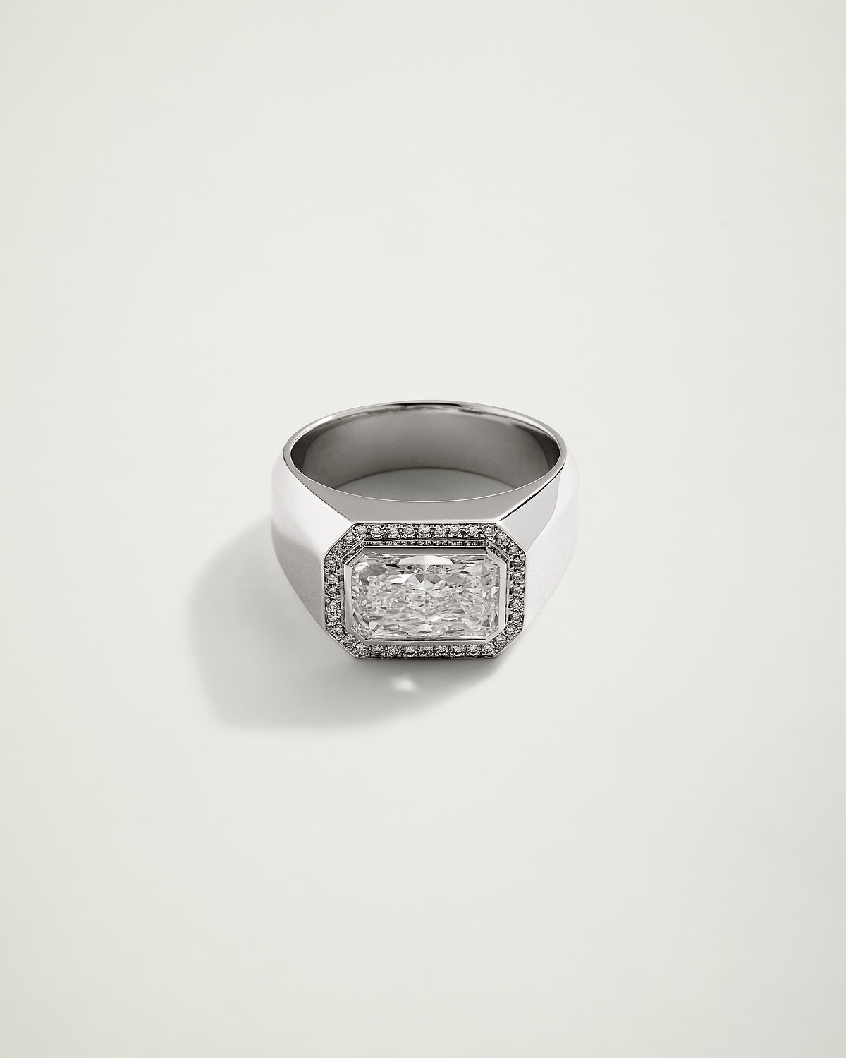 The Soul Mate Encrusted Radiant Diamond Ring, WG