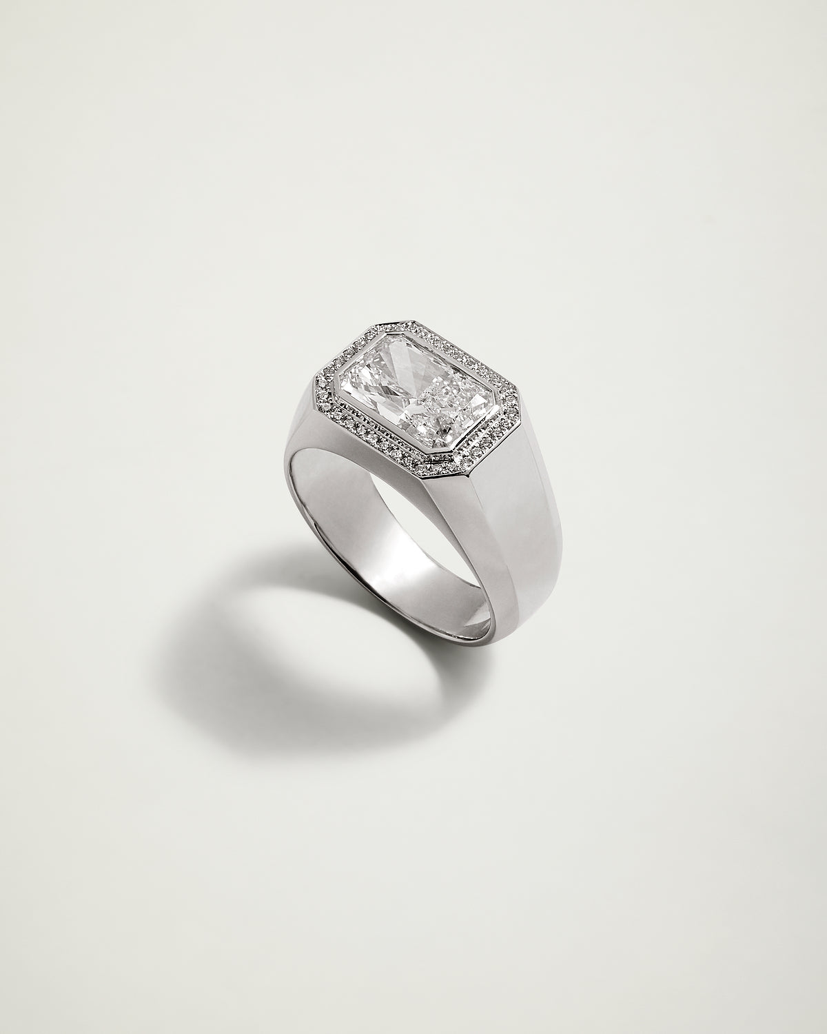 The Soul Mate Encrusted Radiant Diamond Ring, WG