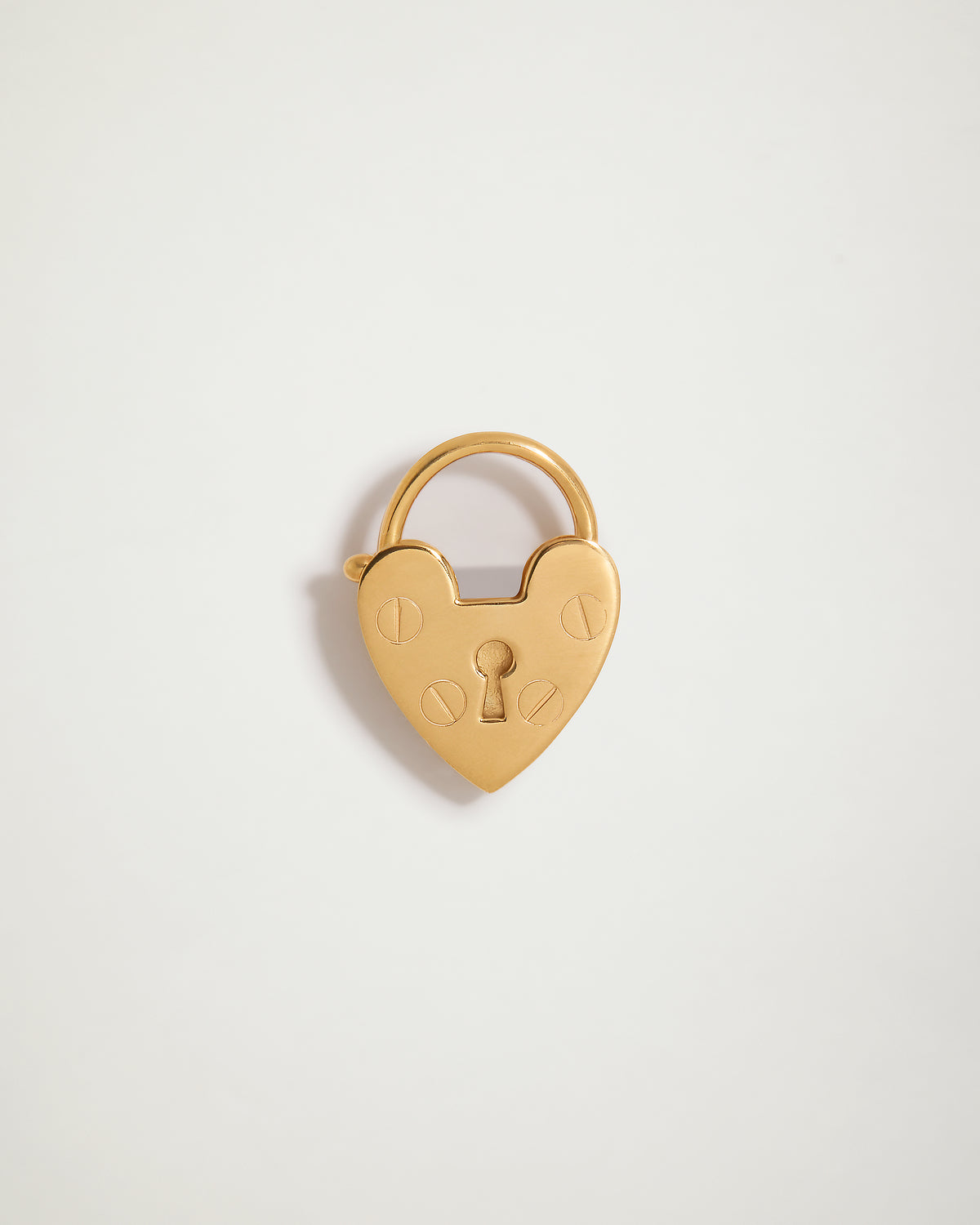 The Paperclip Plus One with Heart Padlock, YG