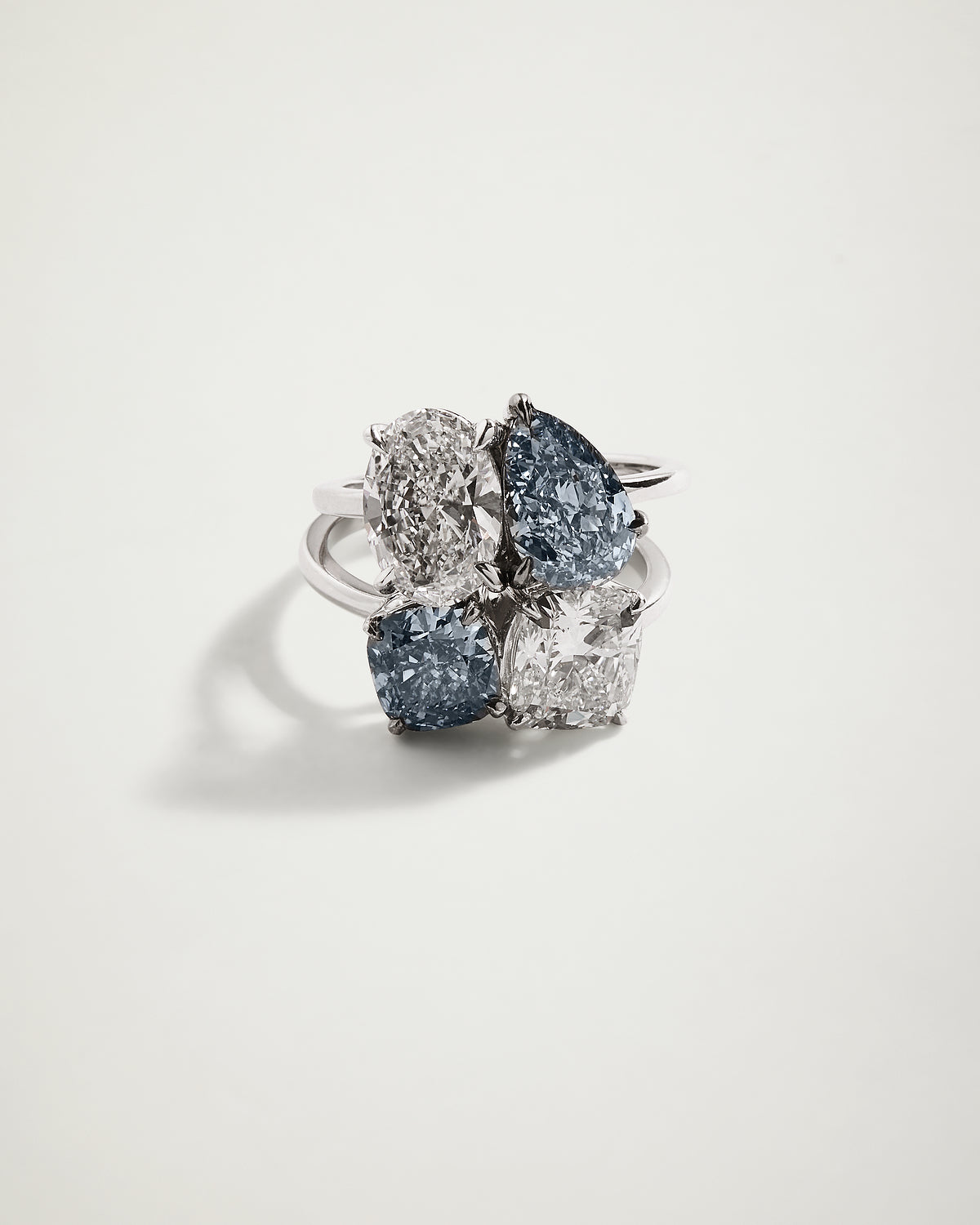 Toi et Moi, Oval & Pear Diamond Engagement Ring, WG