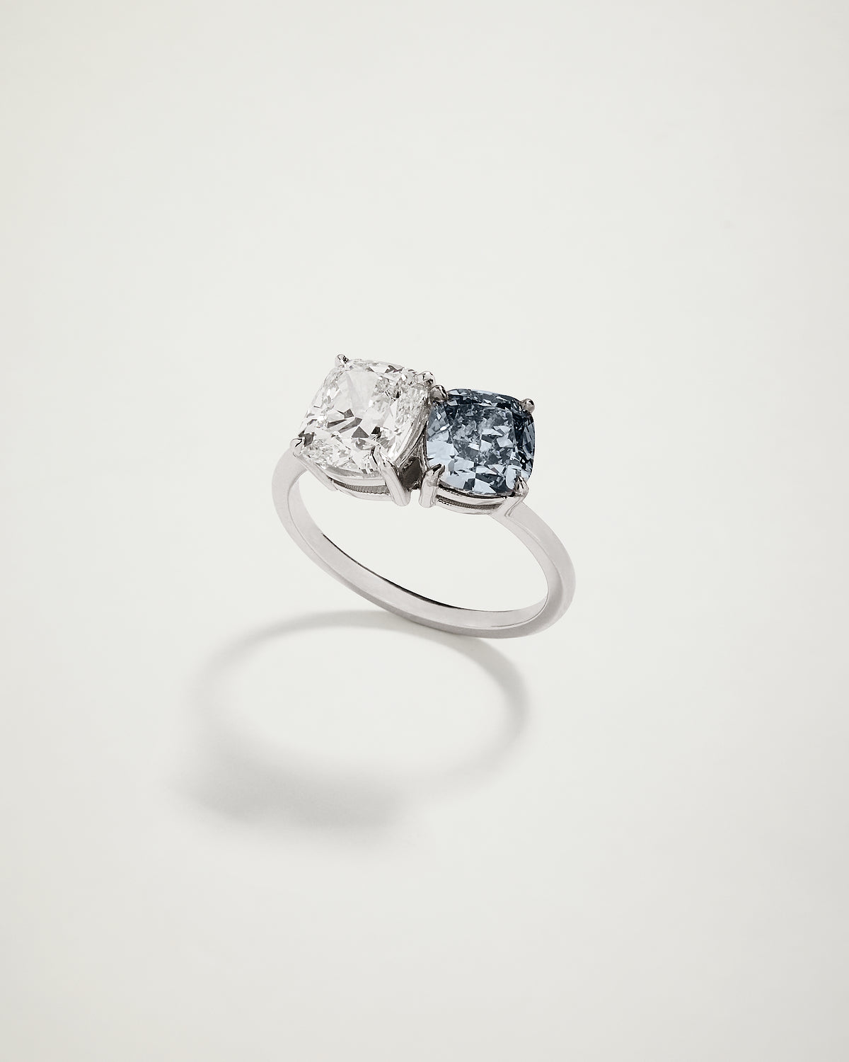 Toi Et Moi, Cushion Diamond Engagement Ring, WG
