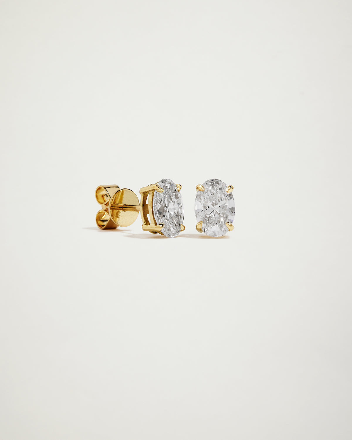 My Love Oval Diamond Studs 1ct, YG