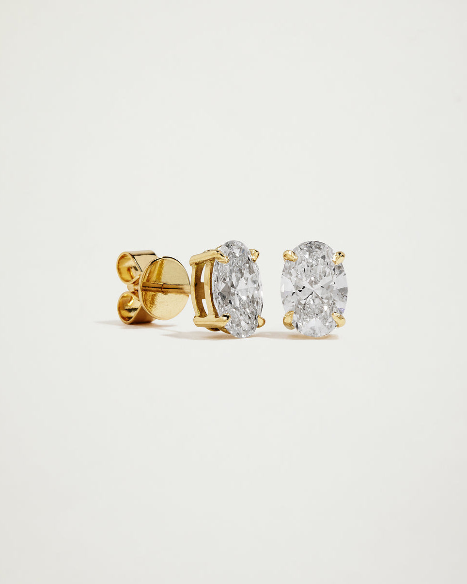 My Love, Oval Diamond Studs, YG