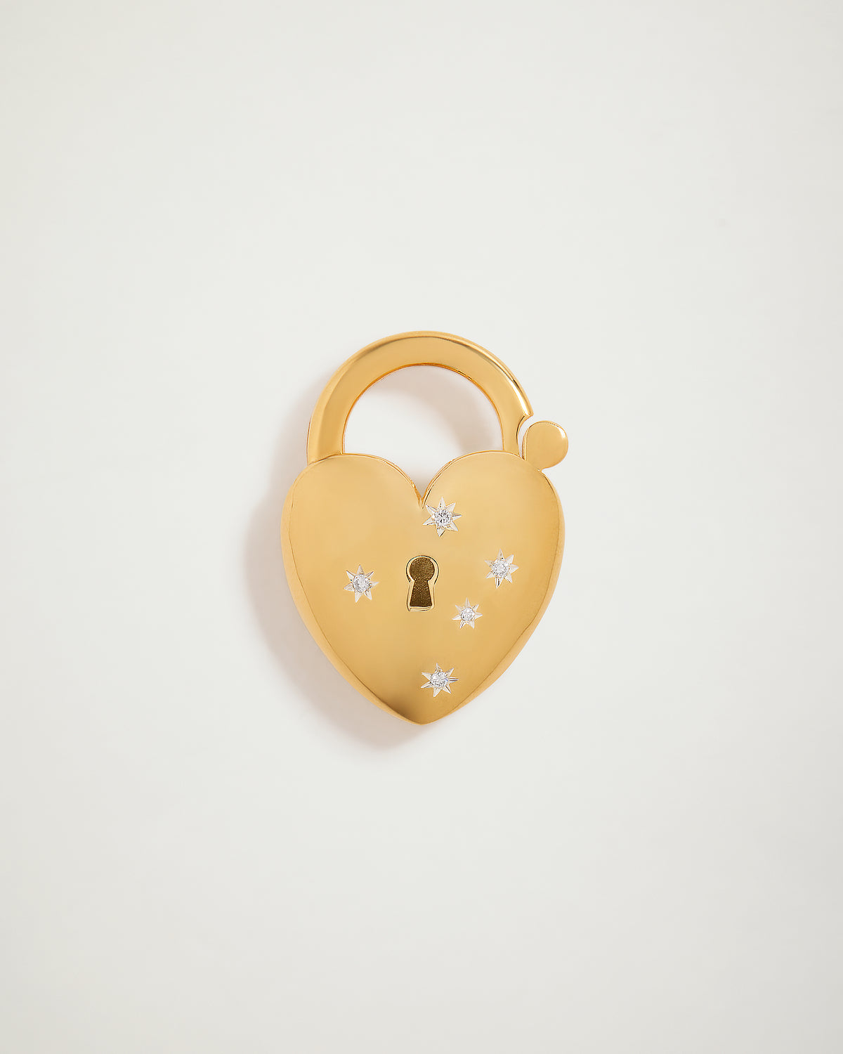 My Love Diamond Large Puffy Heart Locket, YG