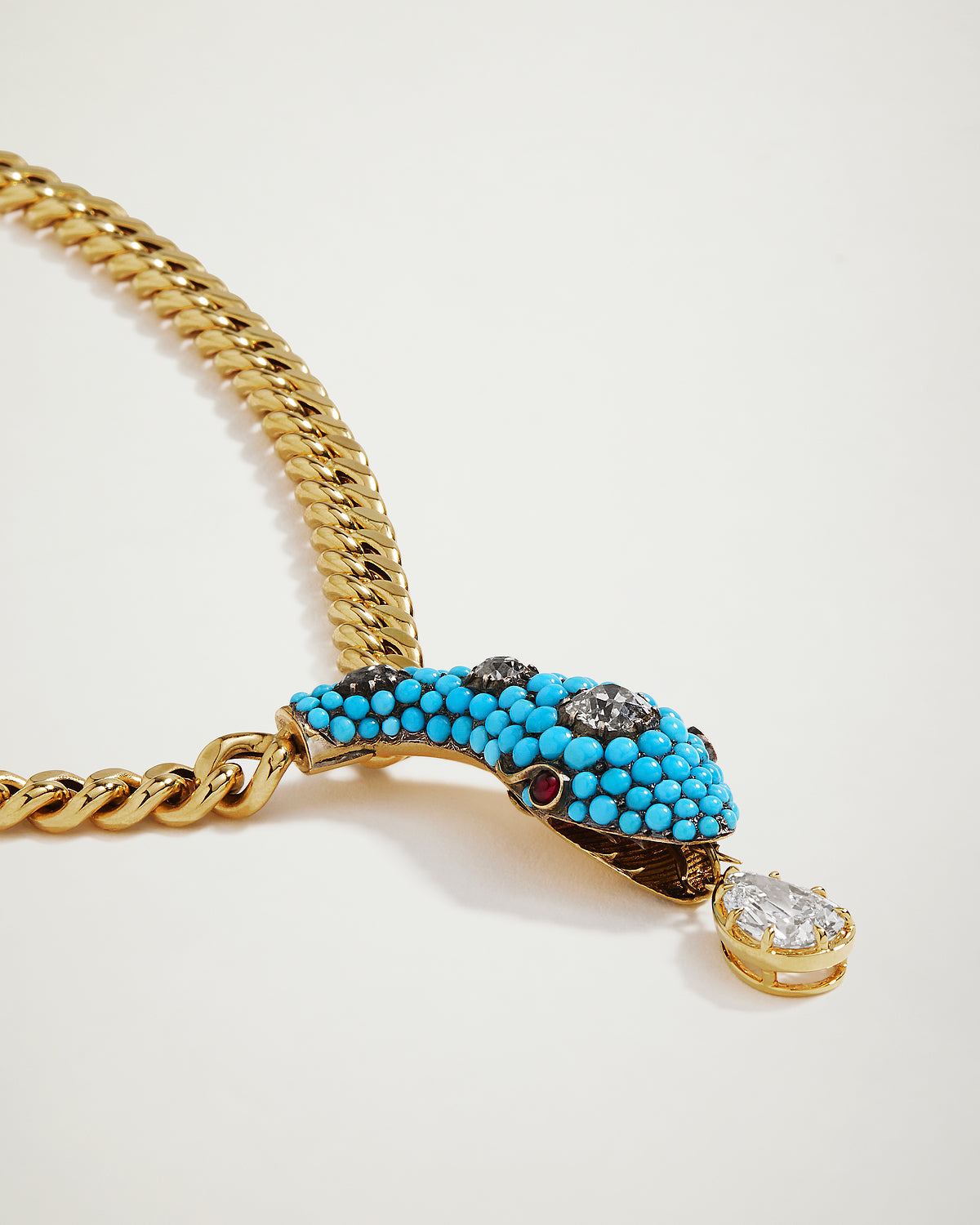 Heidi's Heritage Serpent Turquoise & YG Necklace