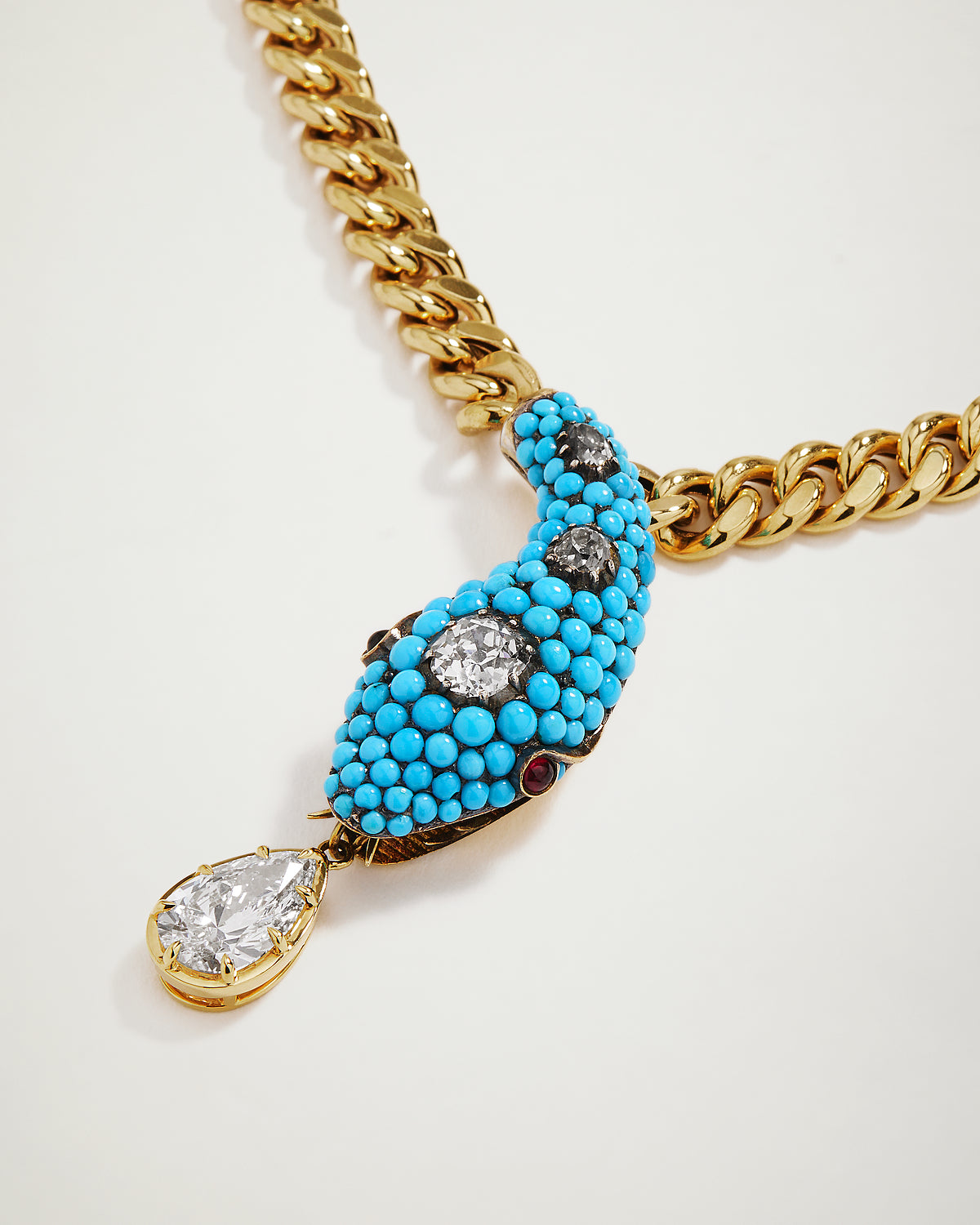 Heidi's Heritage Serpent Turquoise & YG Necklace