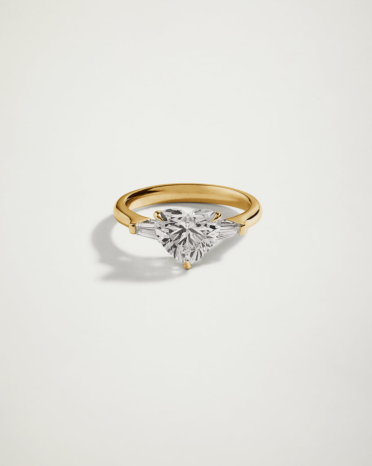 Heart Diamond Engagement Ring with Baguettes
