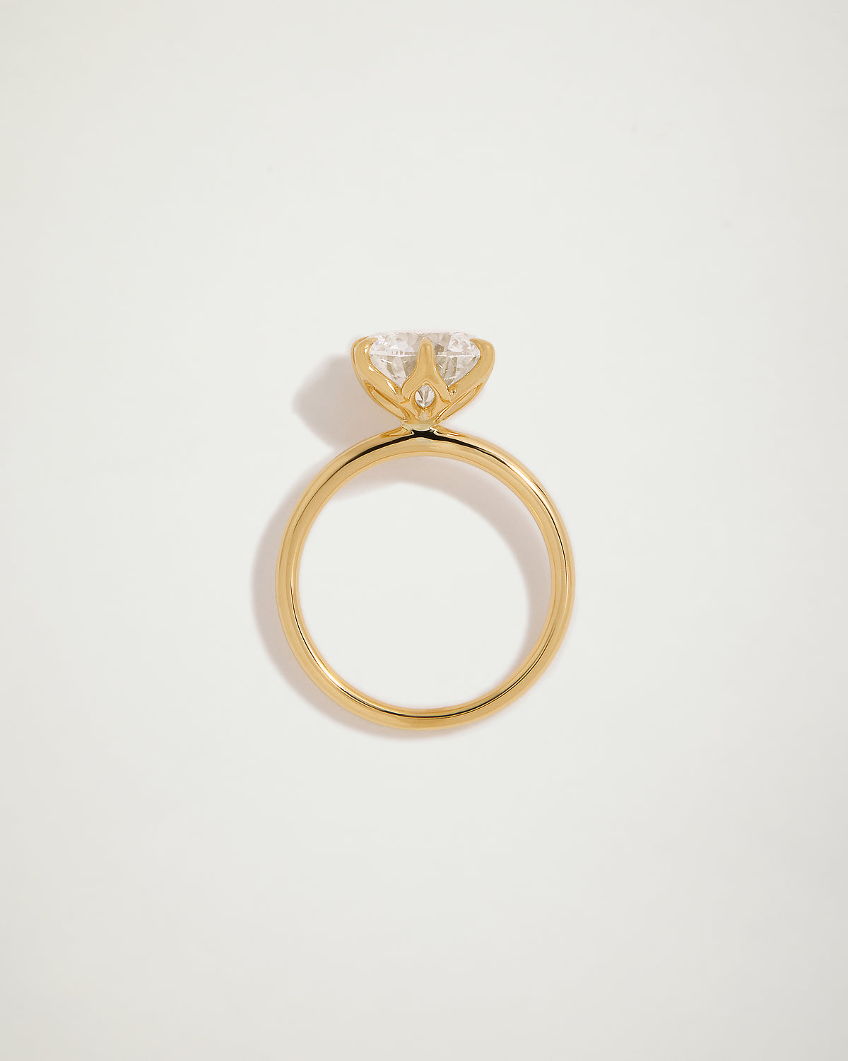 Rose Lily Brilliant Cut Diamond Engagement Ring, YG