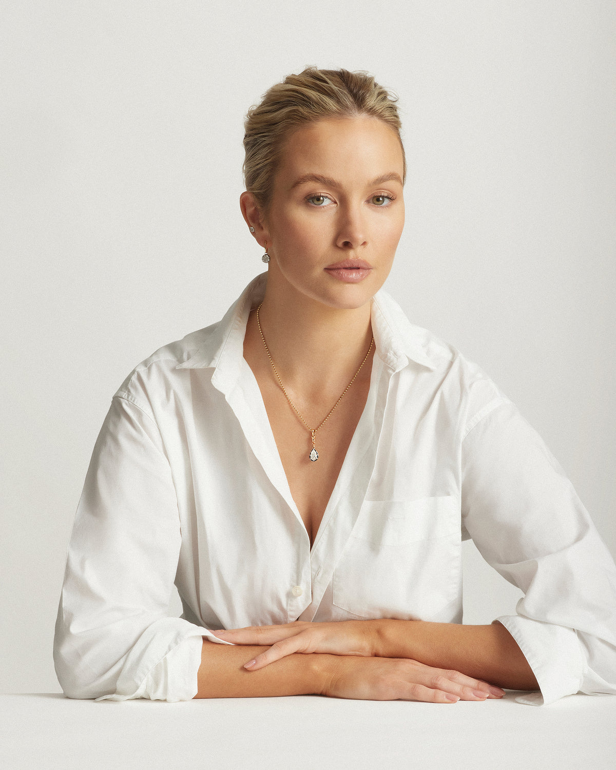 Victorian Inspired Pear Diamond Swivel Pendant, 2.18ct, YG