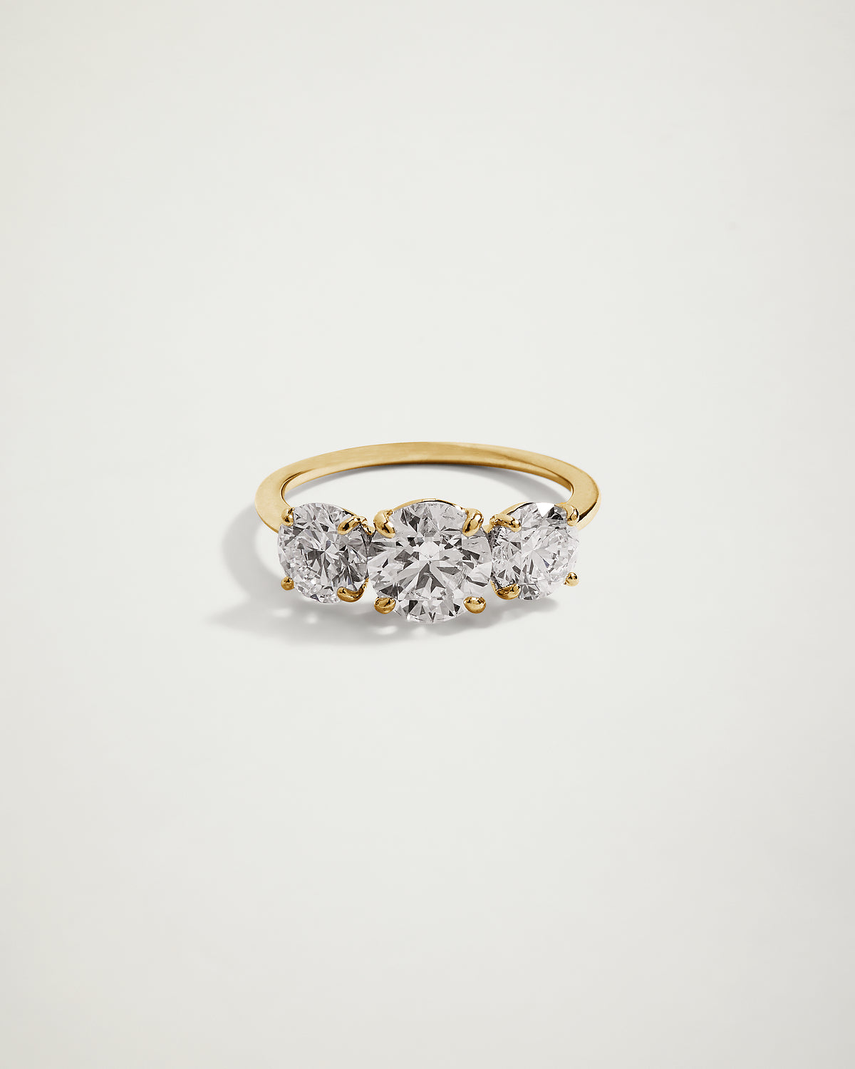 Trilogy Round Diamond Engagement Ring, YG