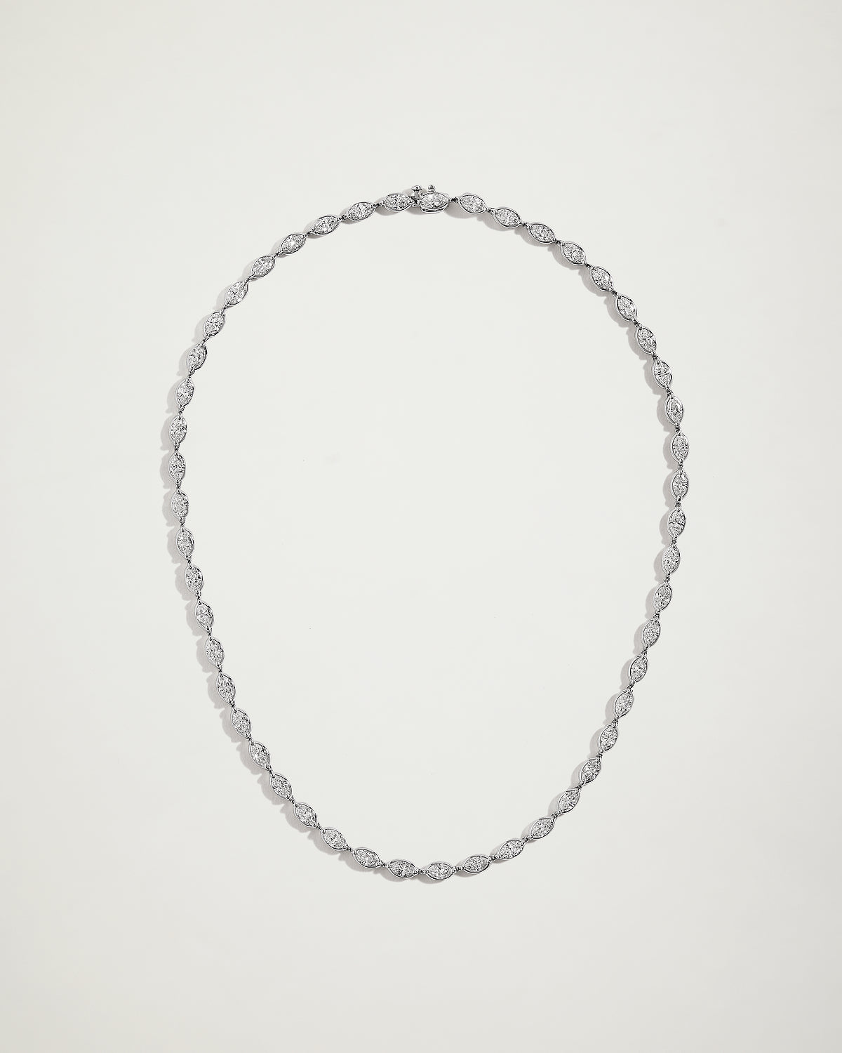 Rahamanov Moval Cut Diamond Necklace, WG
