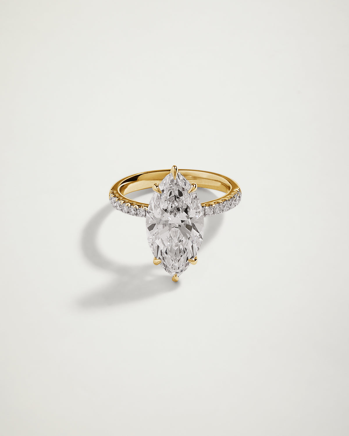Marquise Solitaire Engagement Ring, YG