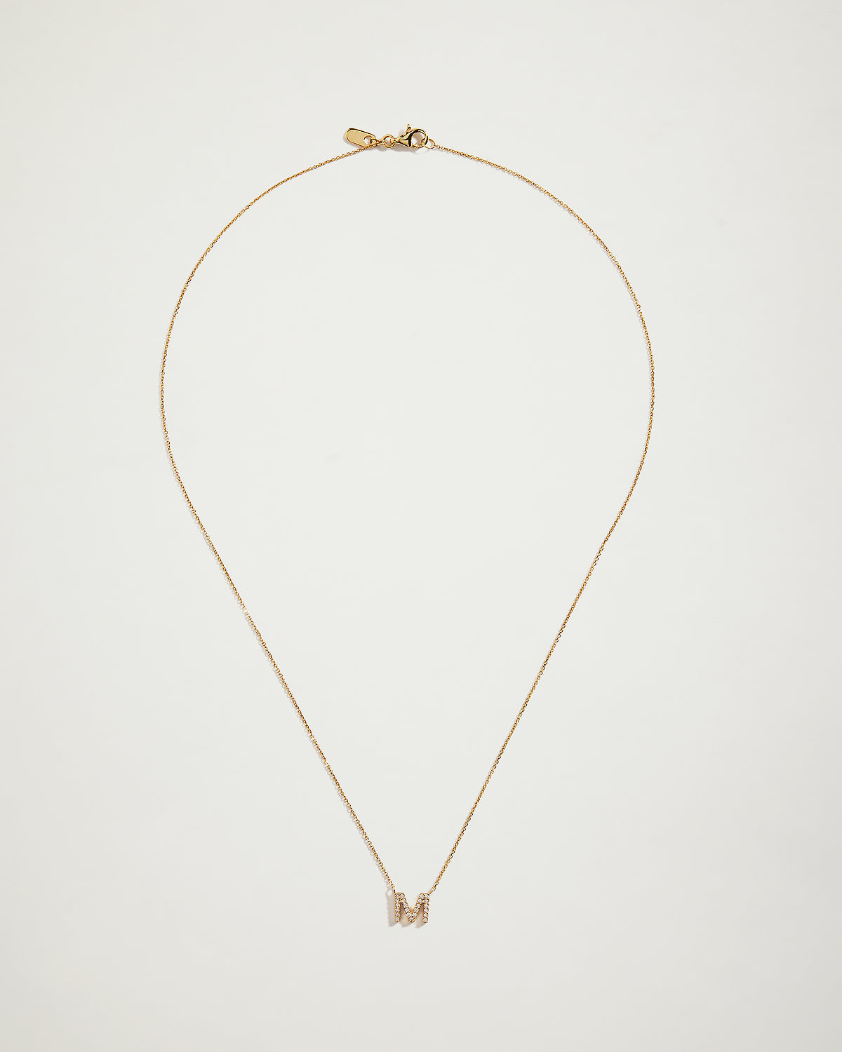 Petite Diamond Letter 'M' Necklace