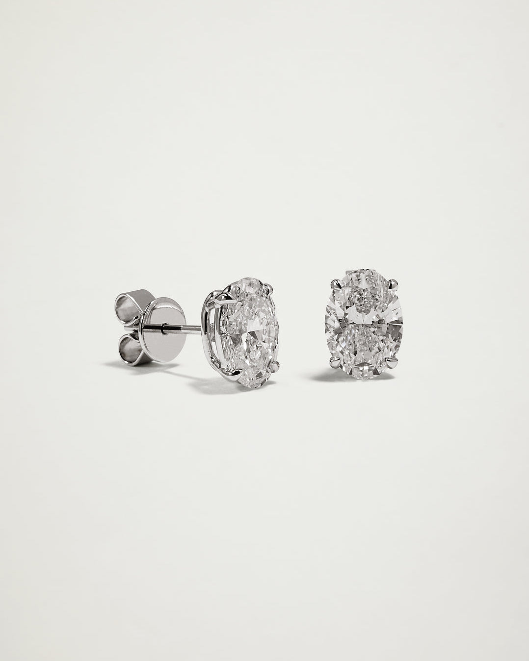 My Love, Oval Diamond Studs, WG