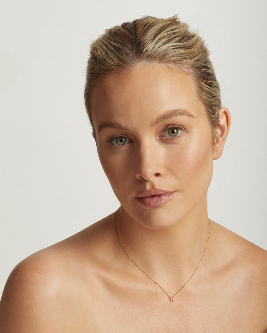 Petite Diamond Letter 'H' Necklace