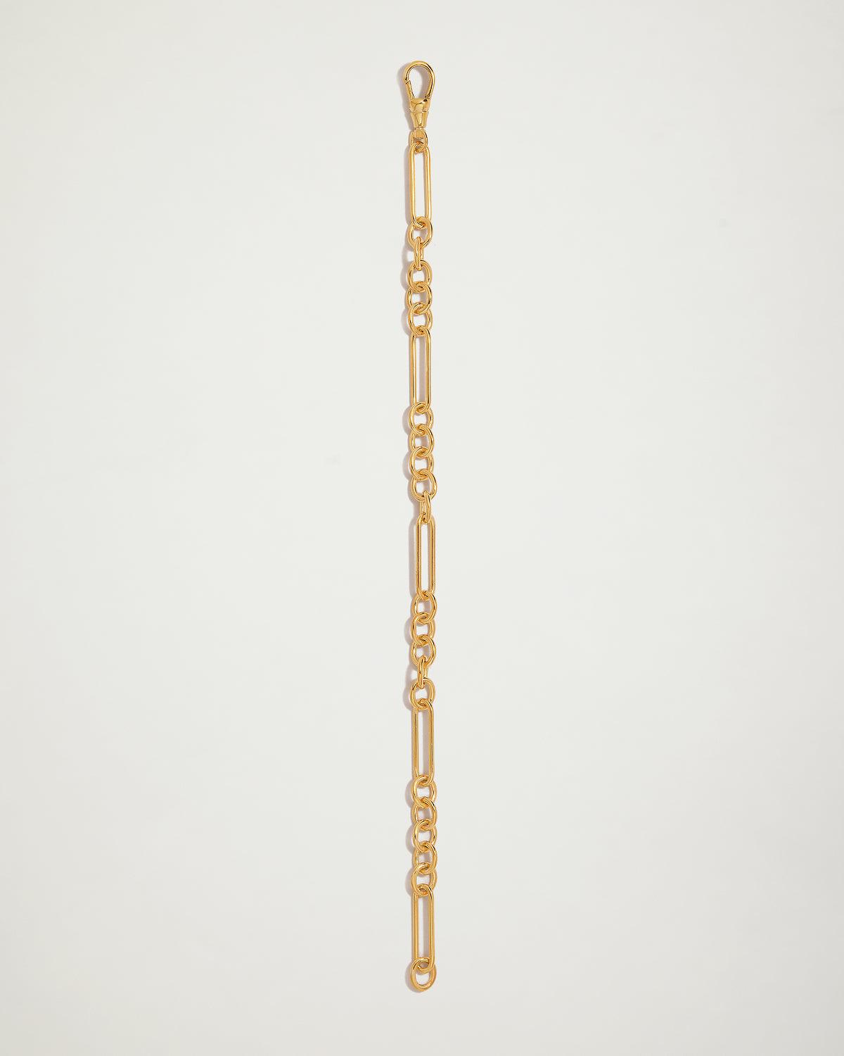 The Signature Stack Medium Paperclip Figaro Bracelet, YG