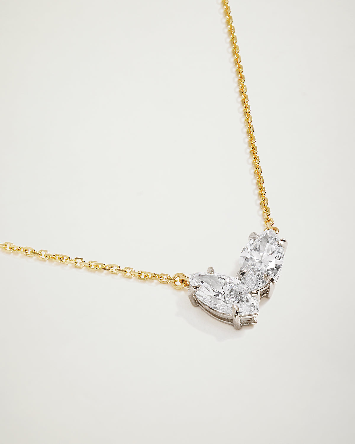 My Love, Toi Et Moi, Marquise Diamond Necklace