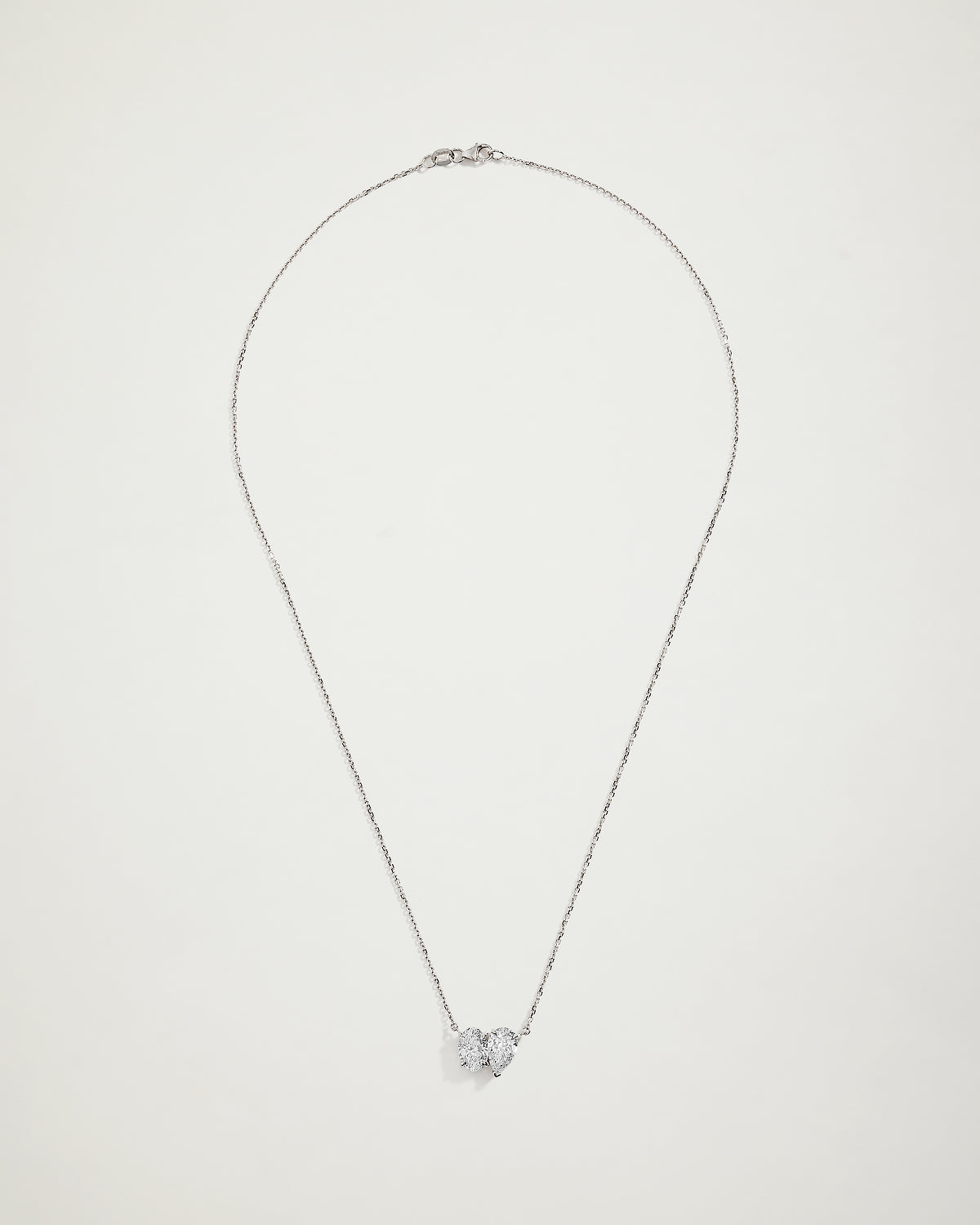 My Love, Toi Et Moi, Oval & Pear Diamond Necklace, YG