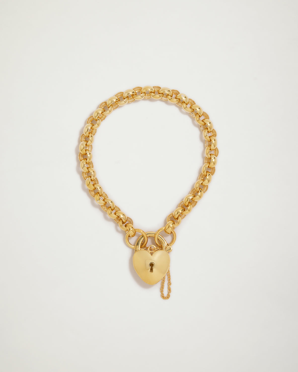 Forever Love Belcher Bracelet with Large My Love Puffy Heart Locket, YG