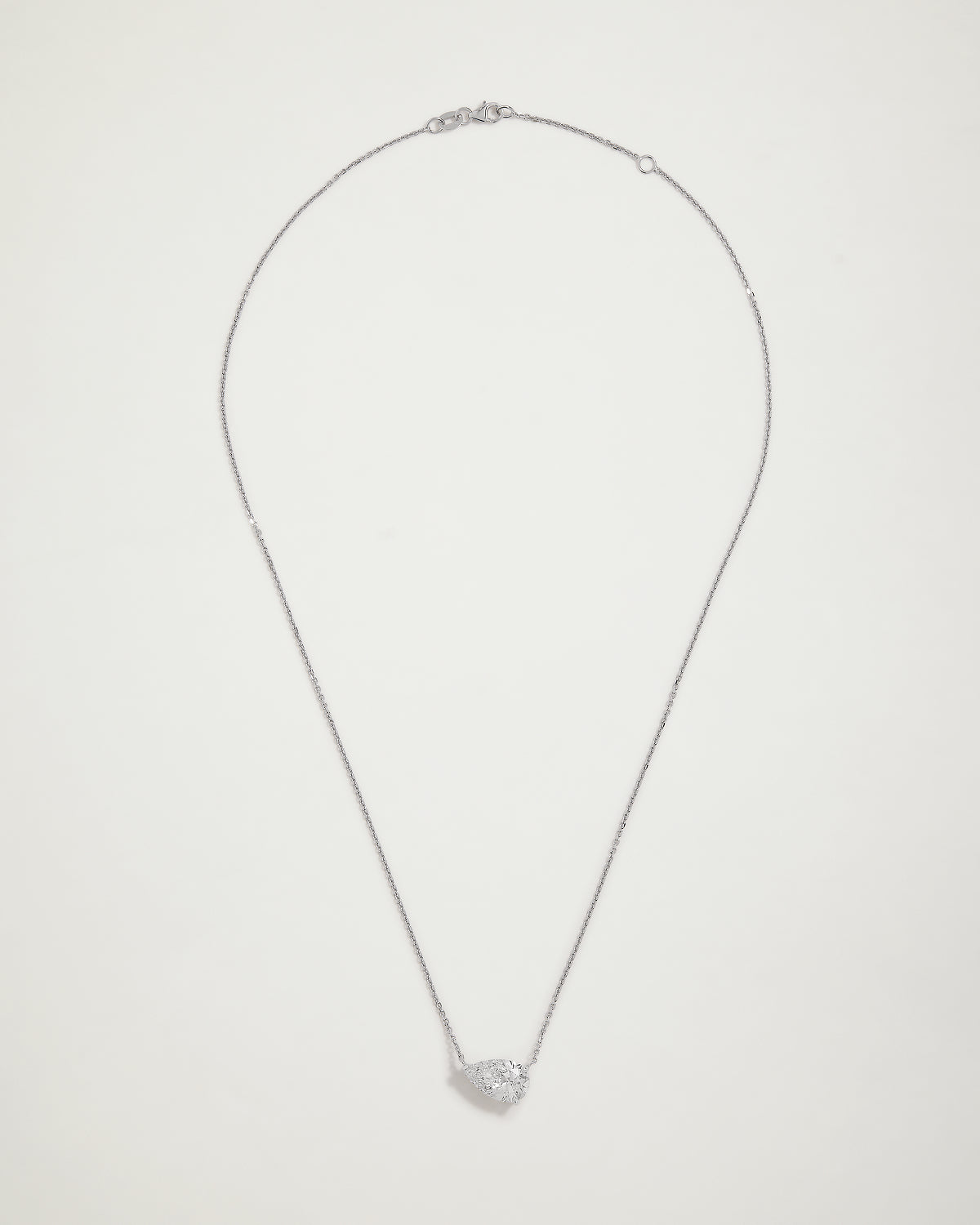 "My Love" East West Pear Diamond Necklace, 3ct, WG