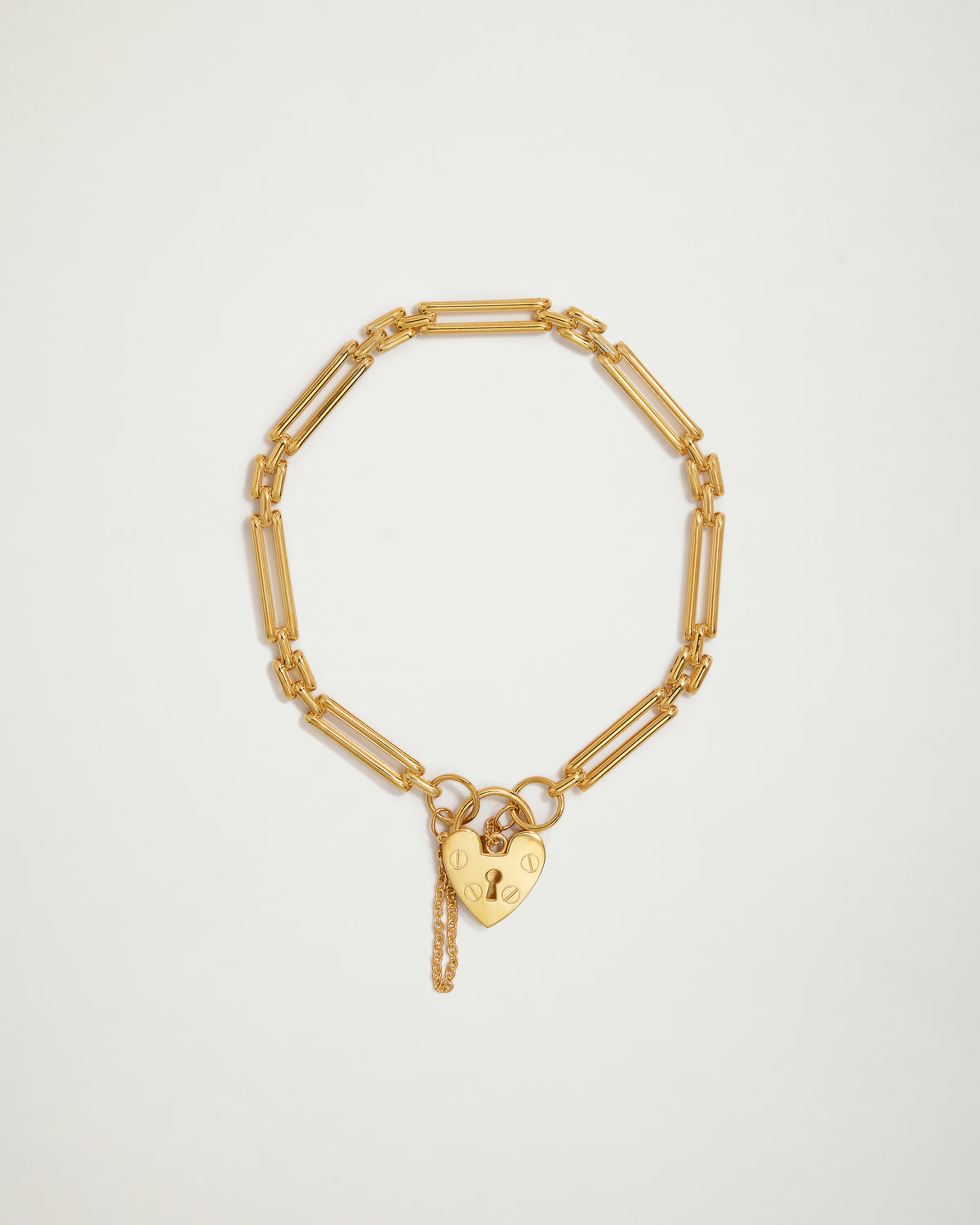 Heart Padlock Petite Bracelet, YG