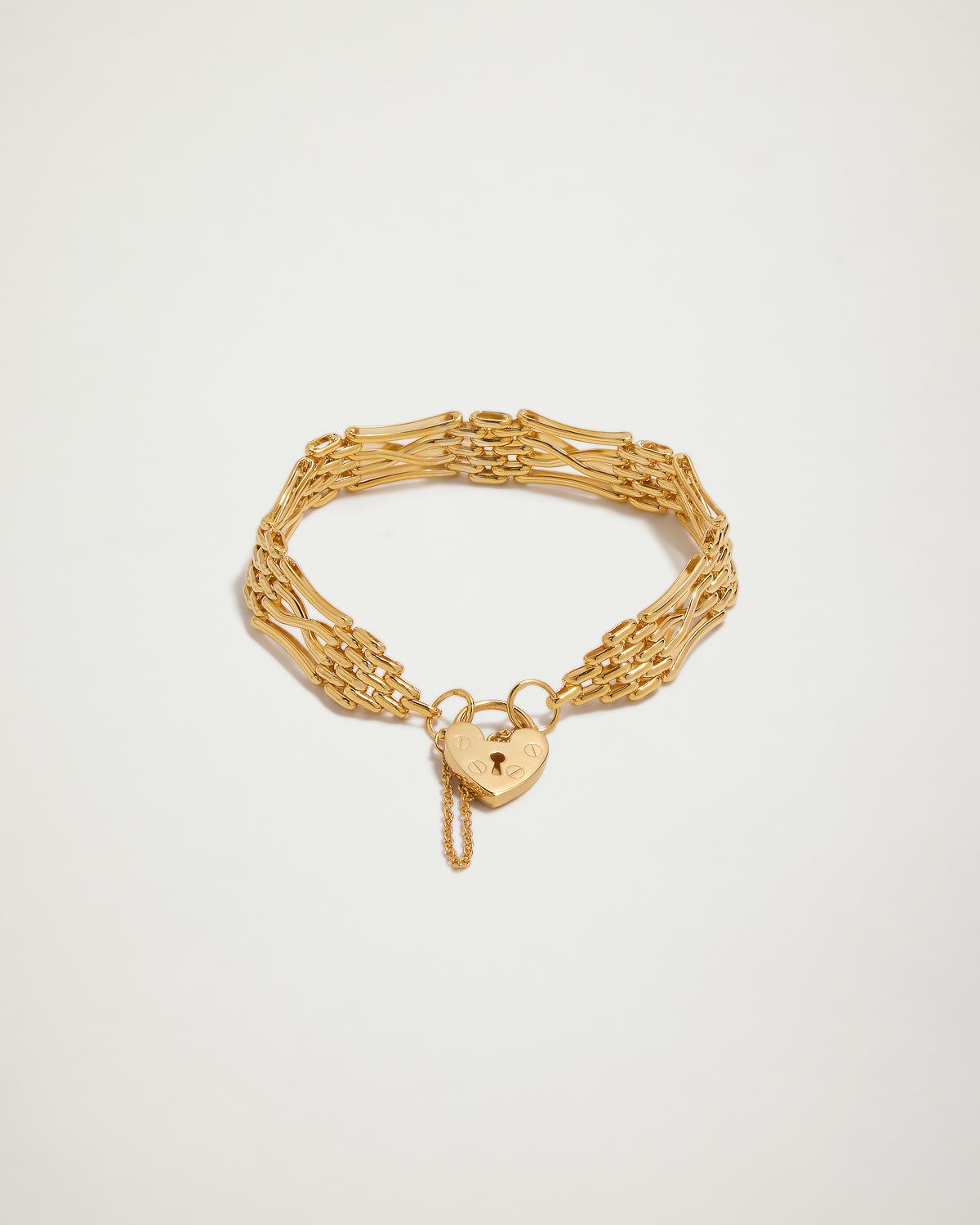 Heart Padlock Infinity Gate Bracelet, YG