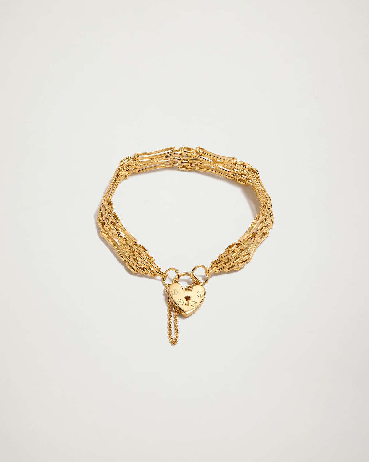 Heart Padlock Infinity Gate Bracelet, YG